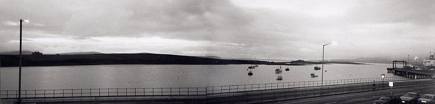 Morgengrauen in Stromness - Blick aus unserem Zimmer (Bastelpanorama)