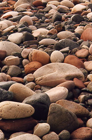 Bunte Steine in Rackwick Bay
